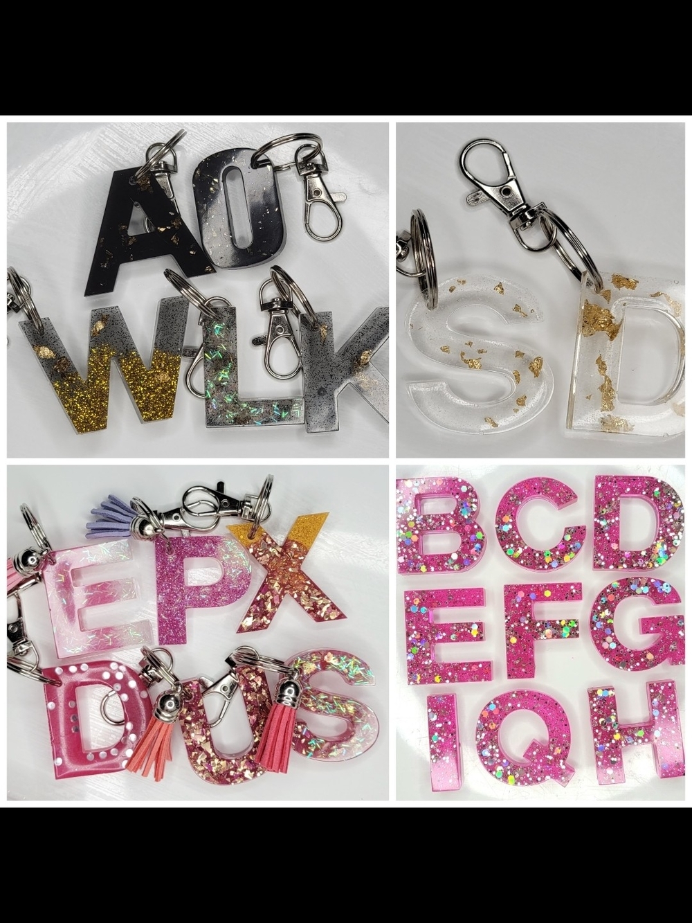 Resin Letter Keychains - Assorted Colors - Picture 6 of 6